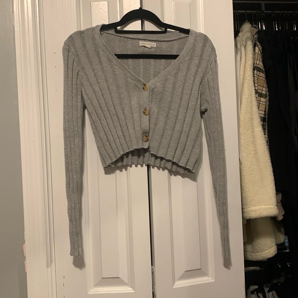 Grey Aeropostale Crop Sweater